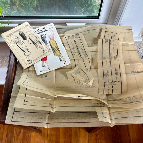 Vintage 1950s Advance Easy Sew Maternity Pencil Skirt Pattern 7881 Waist 26 - Picture 5 of 7